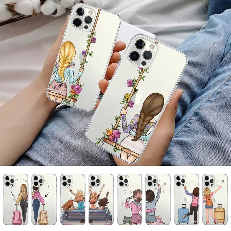 

Girls Bff Best Friends Forever Phone Case for iPhone 11 12 13 mini pro XS MAX 8 7 6 6S Plus X 5S SE 2020 XR case