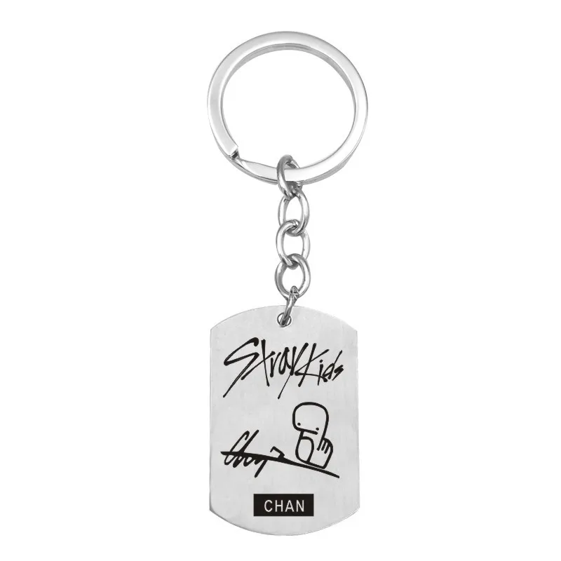 Креативный брелок для ключей kpop stray kids Забавный из нержавеющей стали подписи |