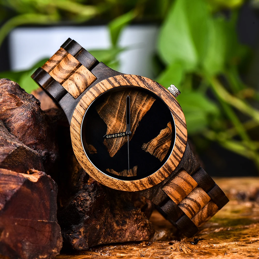 

Men's Watch BOBO BIRD New Design Wooden Wristwatch Fashion Simple Timepiece Japanese Movement Unique Dial reloj hombre Gift Box