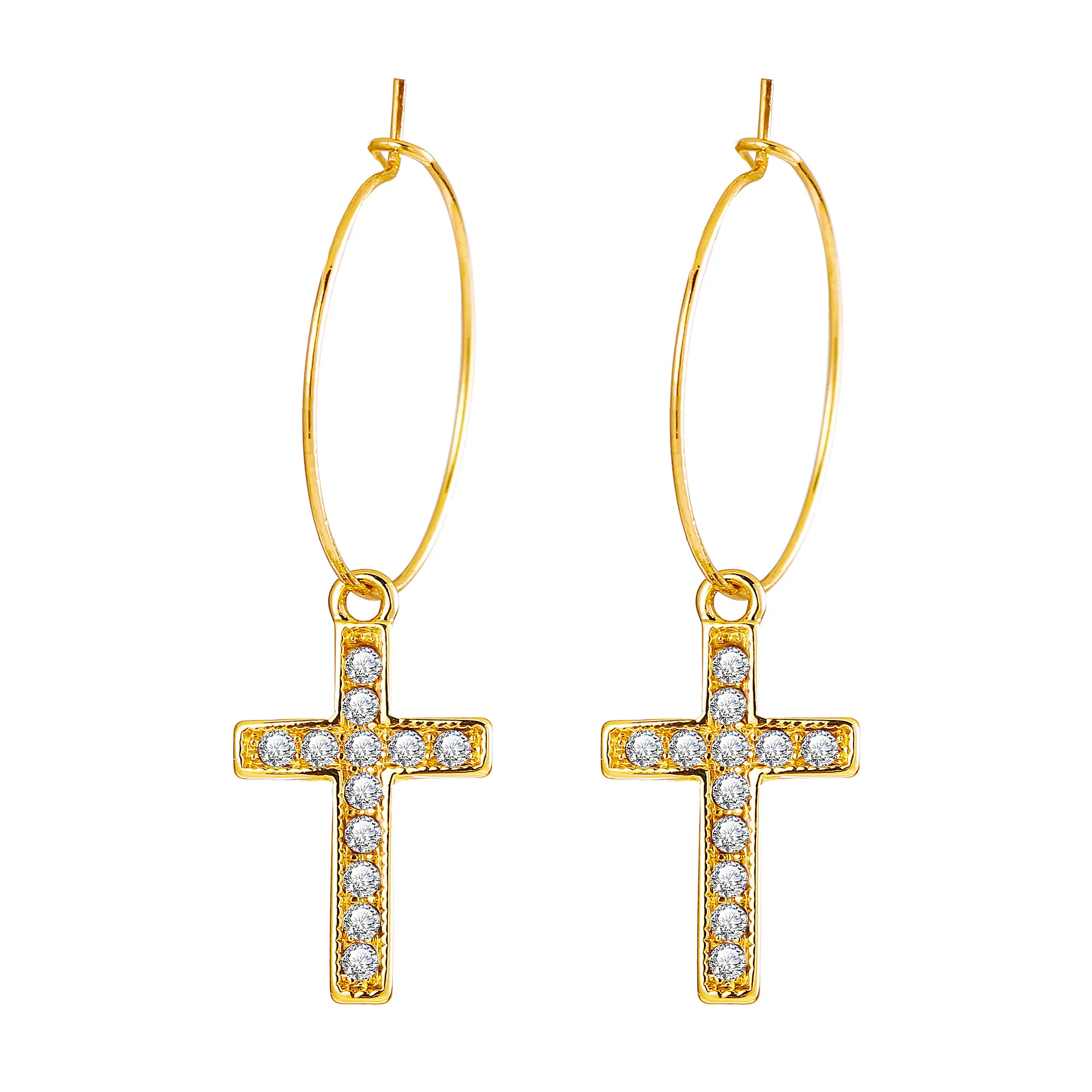 DIEZI Ретро стиль персональные серьги в виде сердца с крестиком Розы Золотые наборы