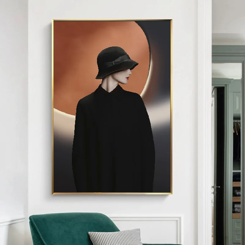 Холст для живописи абстрактная Скандинавская плакаты портреты и принты Черный