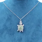 Новое поступление с украшением в виде кристаллов Морская Черепаха ожерелье Черепаха океан Стиль Животных Кулоны из нержавеющей стали для женщин трендовые ювелирные соединители детали любовника Рождественский подарок