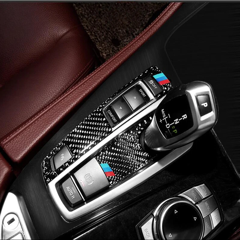 

For BMW F10 F01 F25 F26 Interior Trim Carbon Fiber Gear Shift Control Panel Cover Sticker Car styling 5 7 series X3 X4 Accessory