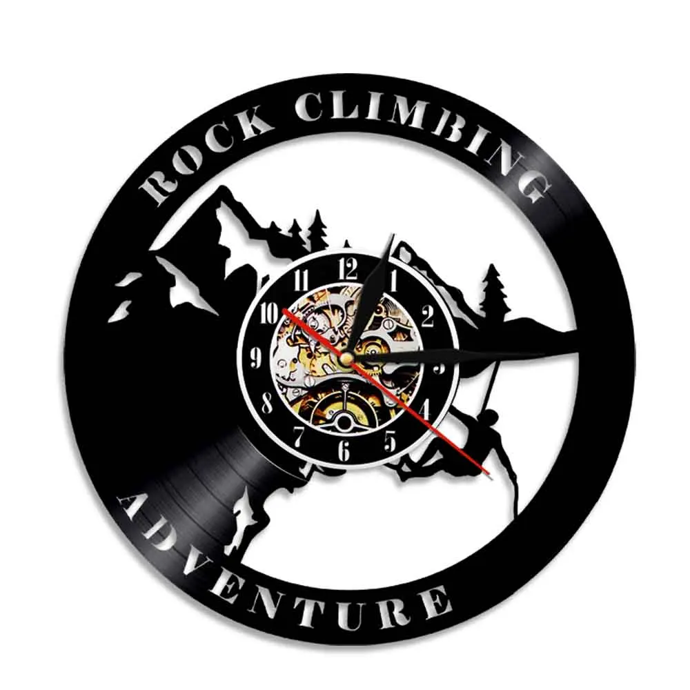 Rock Climbing Adventure Art Decorative Wall Clock Modern Design Climb Vinyl Record Wall Clock Personality Living Room Decoration