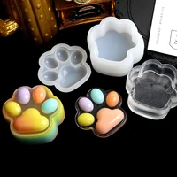 cat paw storage box resin mold with lid silicone epoxy casting mould for diy making handmade crafts jewelry molds resin