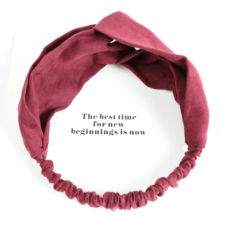 

Korean Style Cross Knot Lovely Hairband Cloth Easy Matching Fashion Plain Dyed Solid Women Hair Accessories Turban Headwrap
