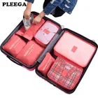 PLEEGA 7 шт.компл. дорожный Женский комплект для отделки одежды, портативный разделительный мешок, сумки для хранения, аксессуары для дома и путешествий