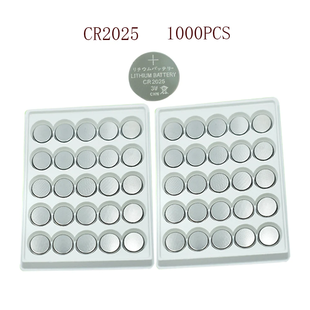 

CR2025 150mAh 1000PCS 2025 Battery BR2025 DL2025 KCR2025 2025 L12 EE6226 3V Lithium Coin Cells Button Batteries for Watch Toy
