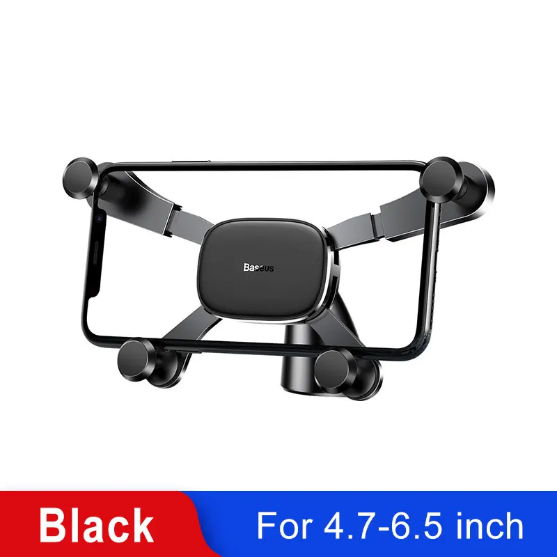 Baseus Car Phone Holder for iPhone Samsung Gravity Mount Holder Stand Dashboard Car Holder for Huawei Xiaomi Mobile Phone Holder - Цвет: BLACK