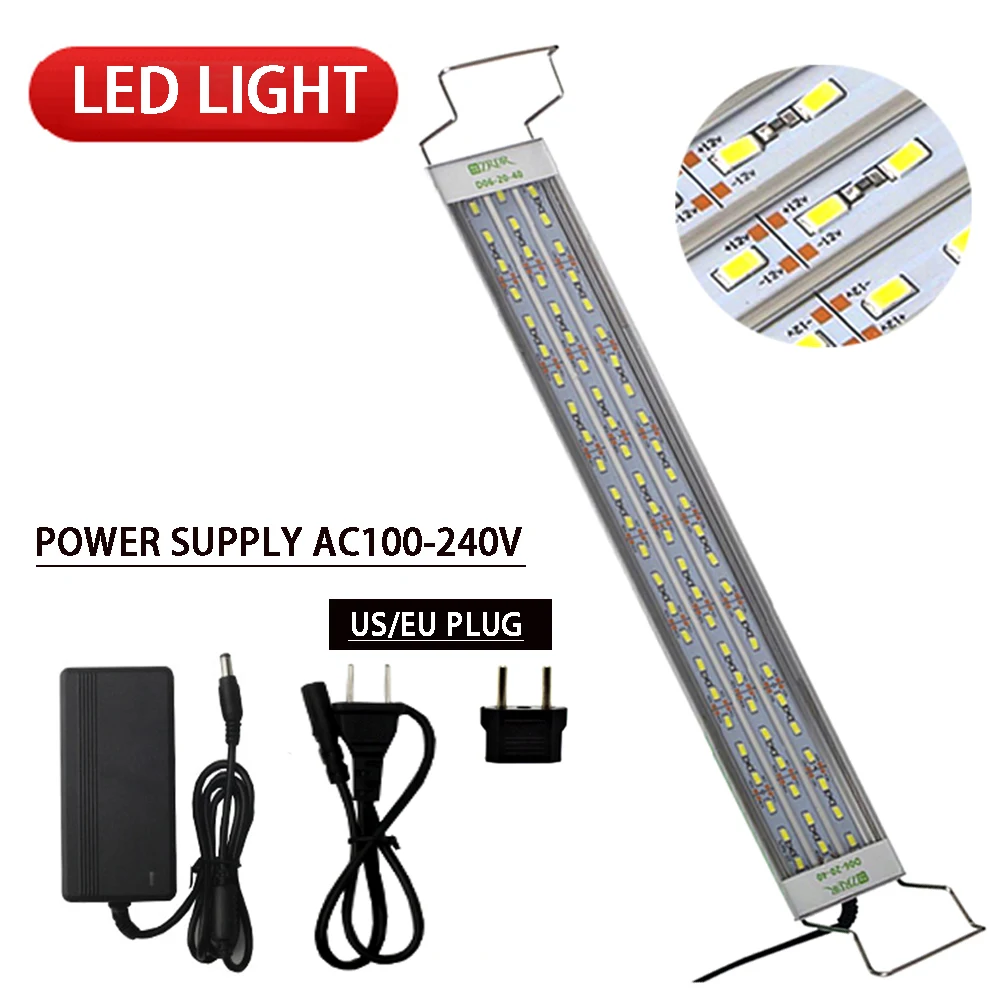 Рыбный бак алюминиевый сплав ультра тонкий светодиодный светильник ing 18 75CMExpandable