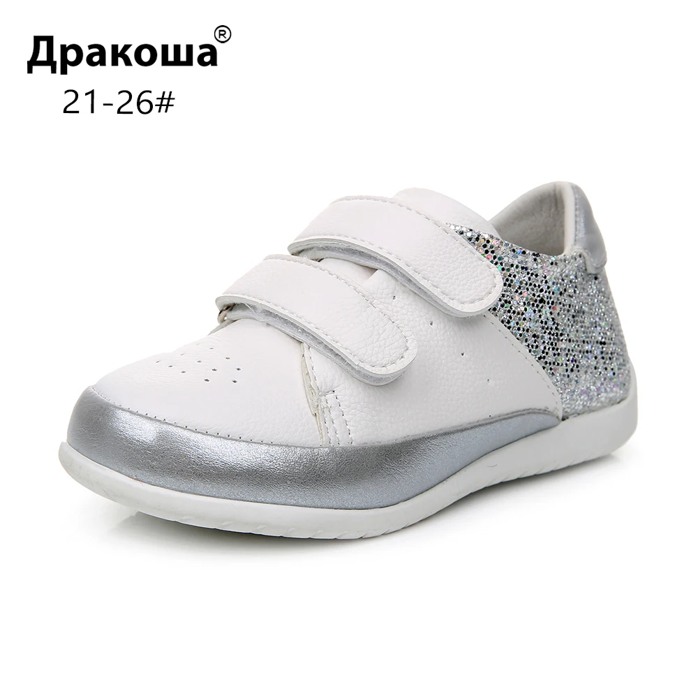 Apakowa/Модная спортивная обувь для маленьких девочек; сезон весна-осень; кроссовки для бега на улице; повседневная обувь на липучке