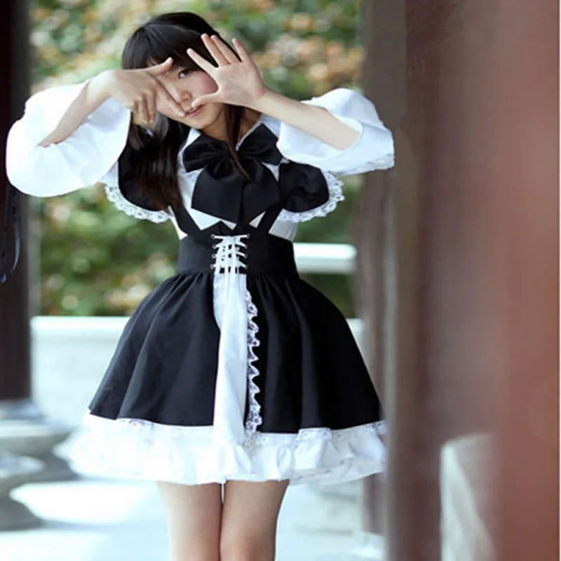 

WEPBEL Women's Fashion Maid Outfit Dress Anime Long Dress Apron Dress Lolita Dresses Cosplay Robe Ball Gown Costume for Women