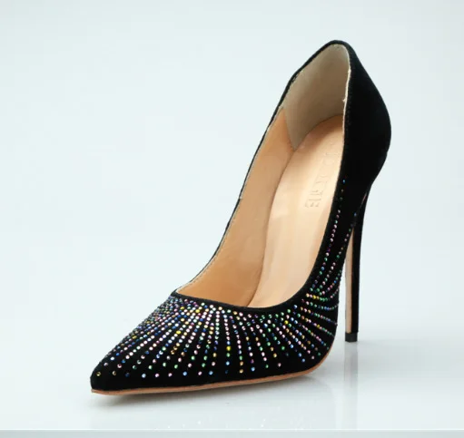 

Fashion pointed colorful diamond sexy shallow high heels
