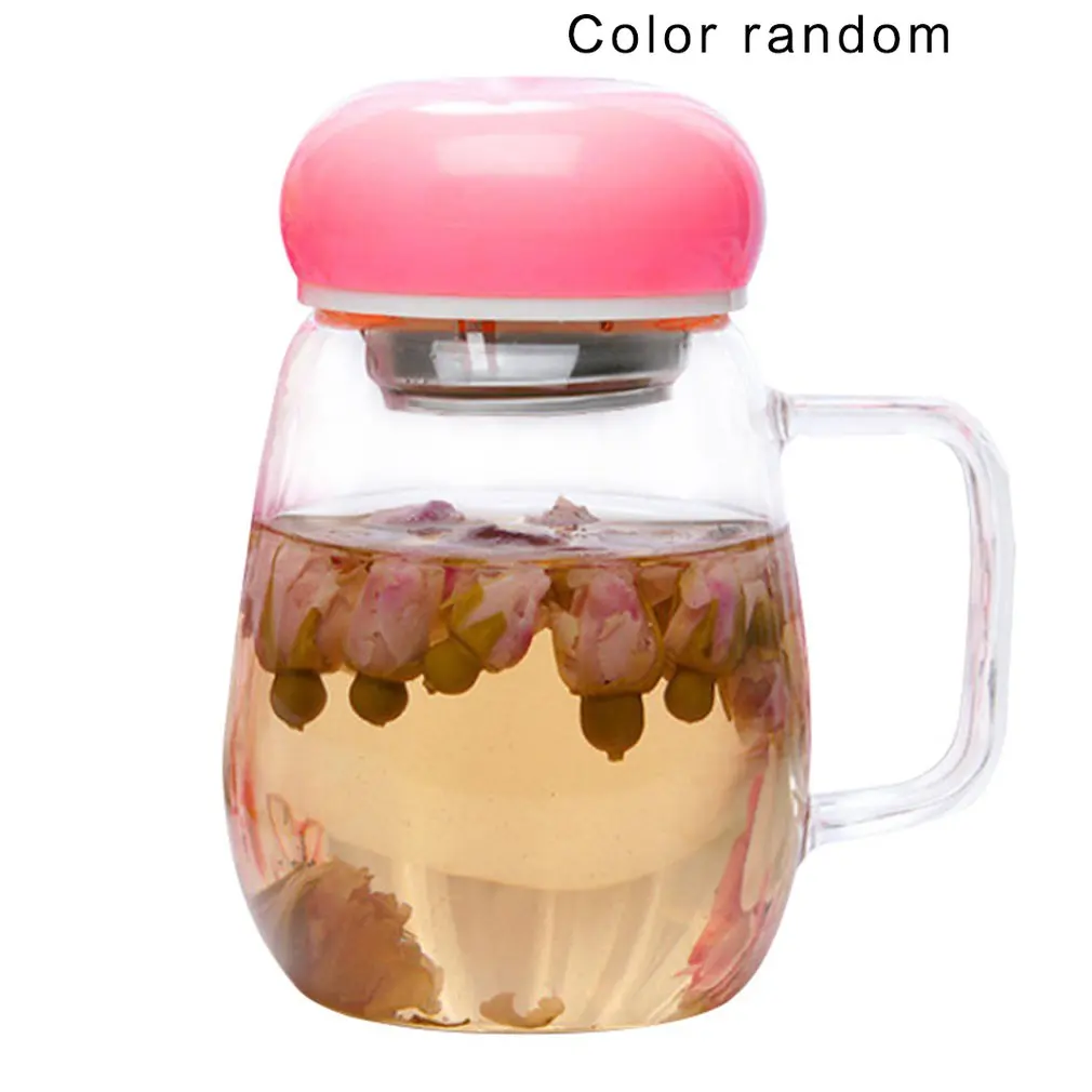 Портативная Милая стеклянная чашка для воды маленькая прозрачная чая с цветком