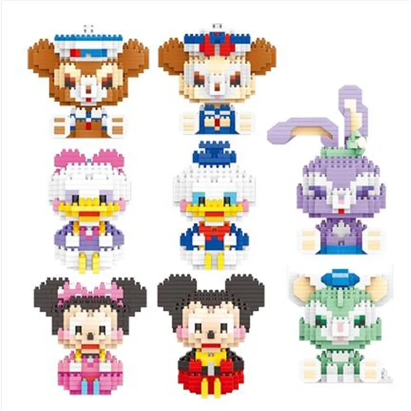 

Cartoon Character Mickey Minnie Early Education Birthday Gifts Small Particle Jigsaw Puzzle Building Blocks Educational Toys