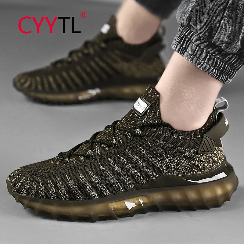 

Мужские спортивные Нескользящие кроссовки CYYTL, модная Уличная обувь для бега, повседневные сетчатые дышащие, для ходьбы, тенниса