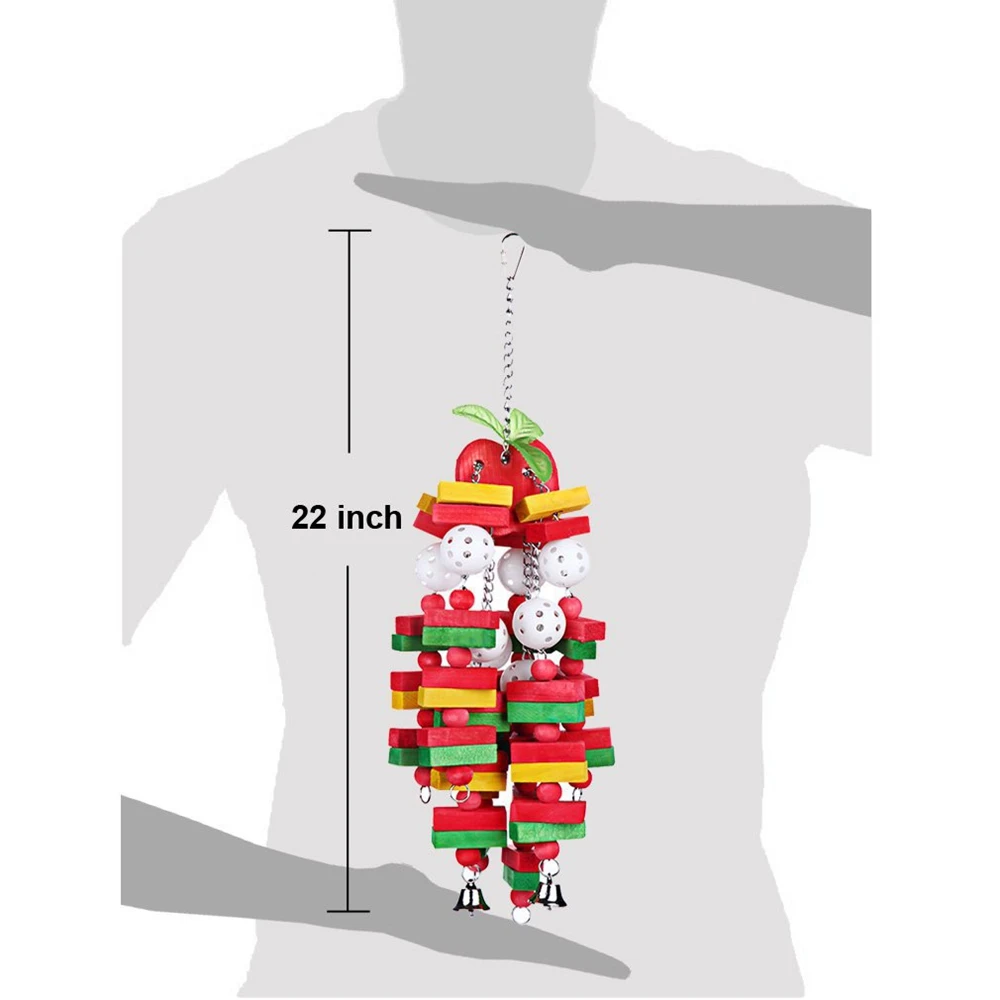 1 шт. деревянная игрушка Попугай Птицы красочные большие жевательные подвесные клетки игрушка попугай Попугайчик игрушка для игры в домашних животных товары для птиц