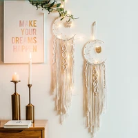 bohemian macrame dream catcher wall hanging home decor boho chic decoration living room tapestry owl pendant ornaments bedroom