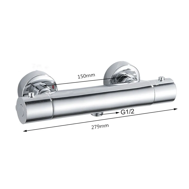 Thermostatic Shower Mixer Brass Black Wall Mounted Dual Handle Bathroom Thermostatic Shower Mixer Valve Tap Bathroom Accessories