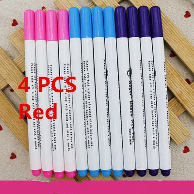 4Pcs Rorered Швейные аксессуары 4 шт. воды стирающиеся Ручки Маркеры для ткани растворимых Вышивка крестом меловой инструмент карандаш Лоскутная рукоделие - Цвет: 4Pcs Rorered