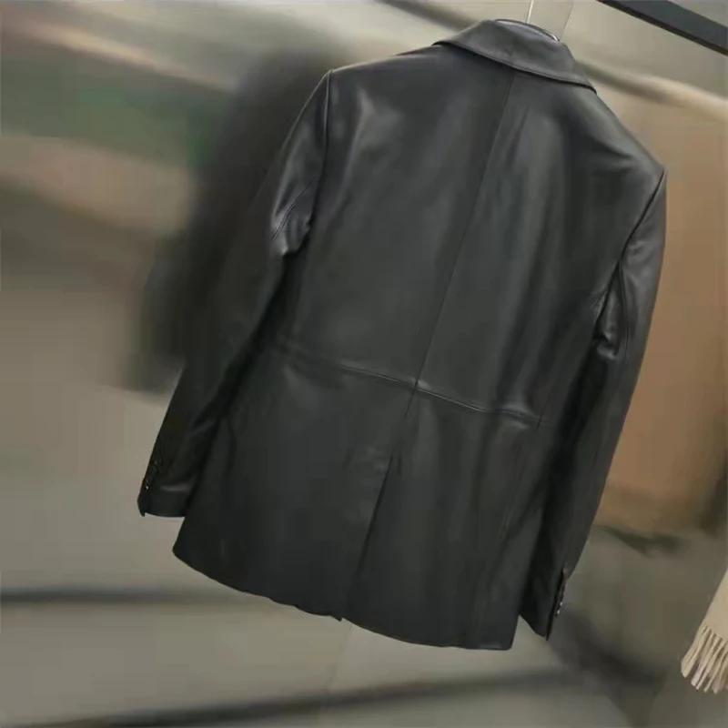 Женская куртка из натуральной овечьей кожи весеннее пальто стандартной длины