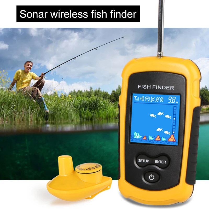 Wireless/Wired Fish Finder for Fishing HD 40M Water Depth Portable RW | Спорт и развлечения