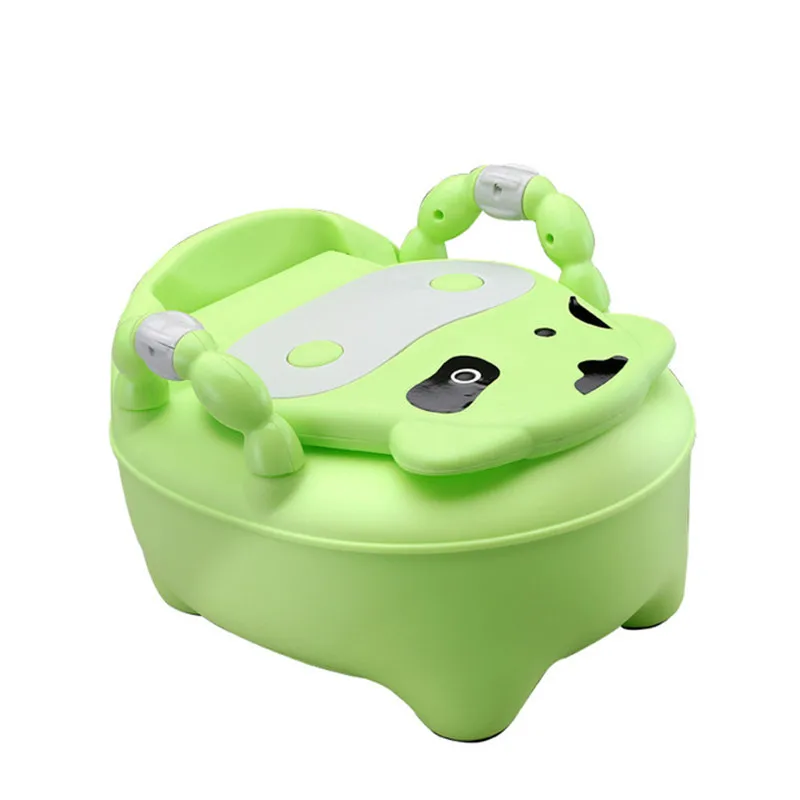 Green New Baby Potty Training Seat Children's Potty Baby Toilet Cartoon Panda Kids Toilet Trainer Bedpan Portable Urinal Backrest Pot - Цвет: Green
