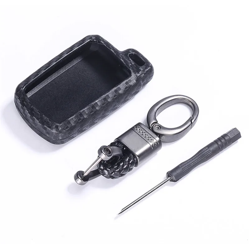 

Силиконовый чехол-брелок для автомобильного ключа из углеродного волокна Чехол-брелок подходит для Toyota Camry Corolla Avalon Rav4 брелок-держатель для ...