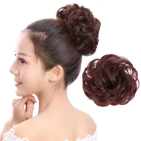 yihan synthetic messy hair buns tousled hairpiece elastic band chignon curly scrunchie updo cover hair tail brown bug for wome