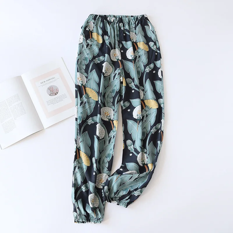

Summer Cotton Satin Thin Cool And Soft Ladies Loose Mosquito Pants Women Loose Side Pocket Homewear Comfort Casual Wear Pants