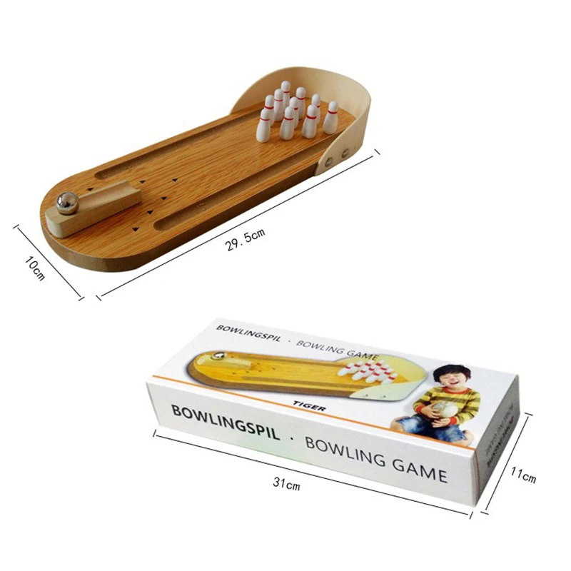 

Wooden Mini Bowling Board Game Children's Educational Toys Family Parent-child Interaction Family Handicraft Toys