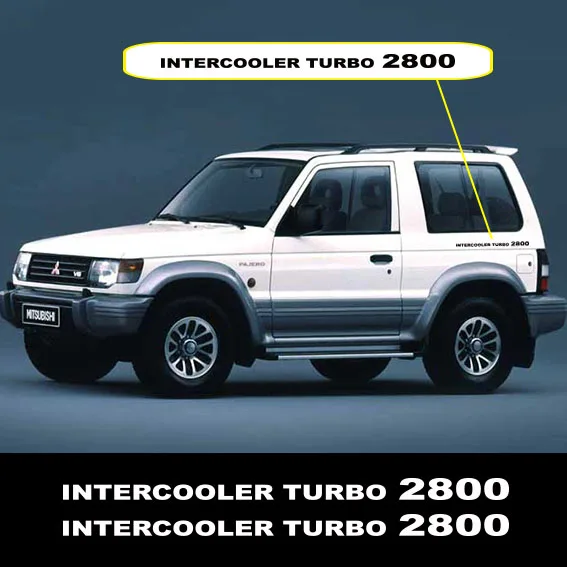 Автомобильные наклейки Intercooler Turbo 2800 2 шт. стикеры для Mitsubishi Delica L300 PAJERO Shogun