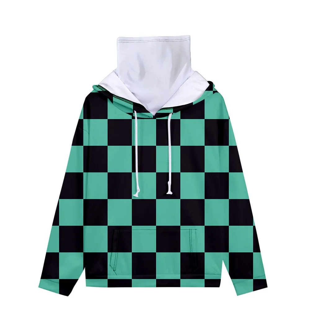 

Anime Demon Slayer: Kimetsu No Yaiba 3D Print Hoodie Men/women Sweatshirts Long Sleeve Streetwear Hooded Tops with Headscarf Set