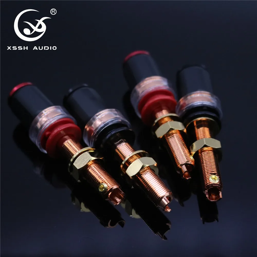 4 шт. XSSH аудио HIFI DIY реальная красная медная электронная вилка типа банан Женская