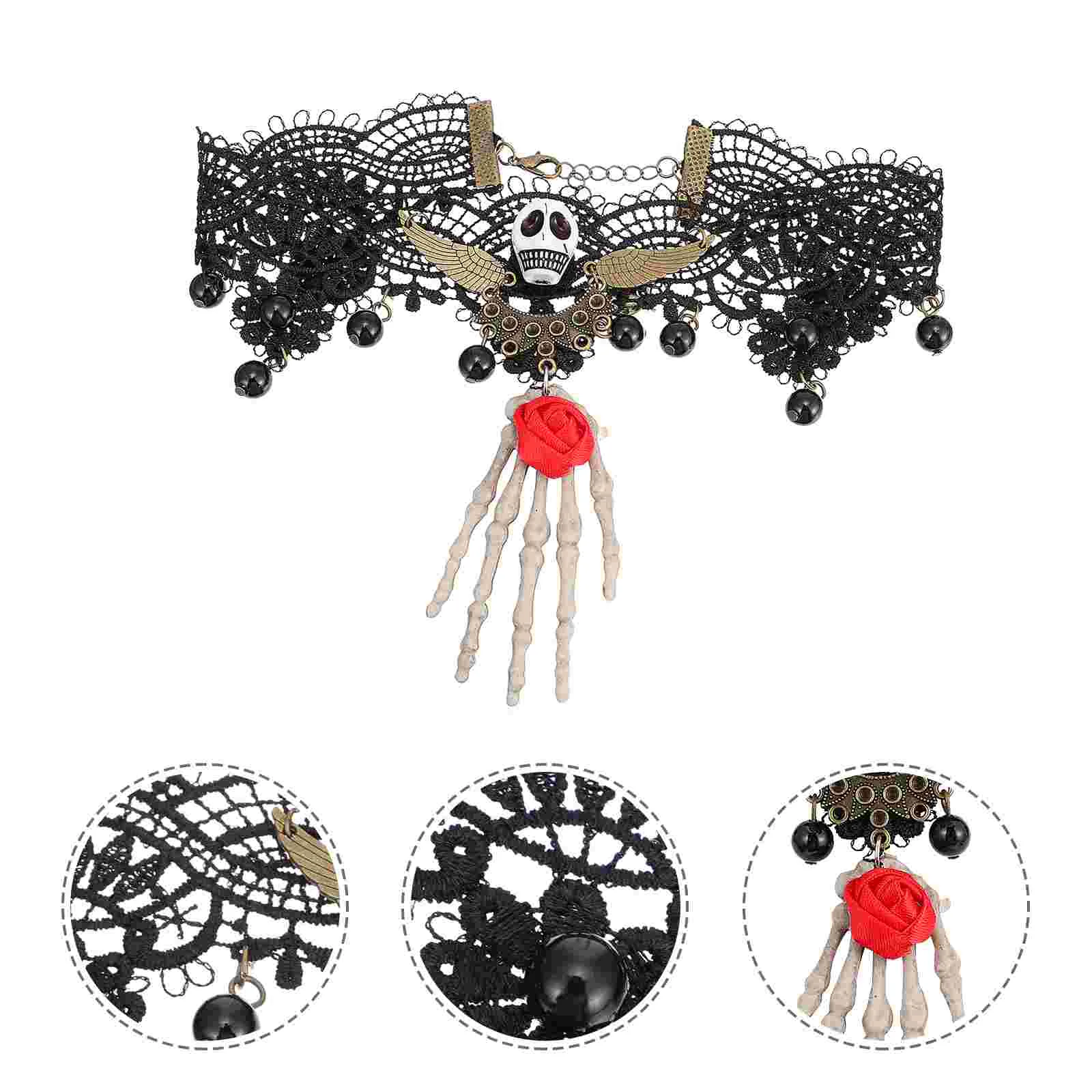 

2pcs Necklace Necklace Lace Collar Gothic Party Neck Accessory