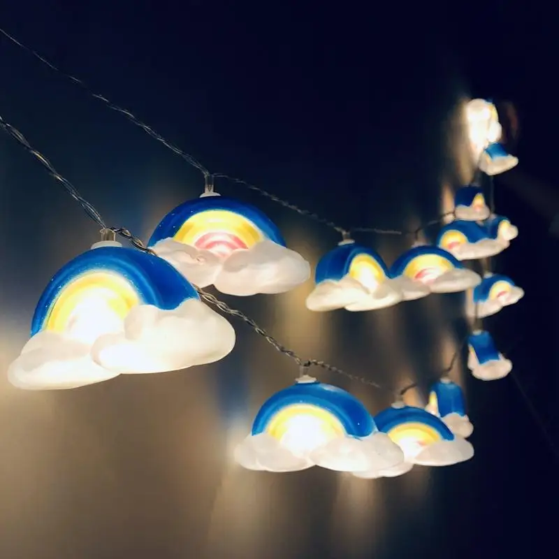 1.65m10led/3m20led светильник гирлянда в форме радужного облака гирлянды для