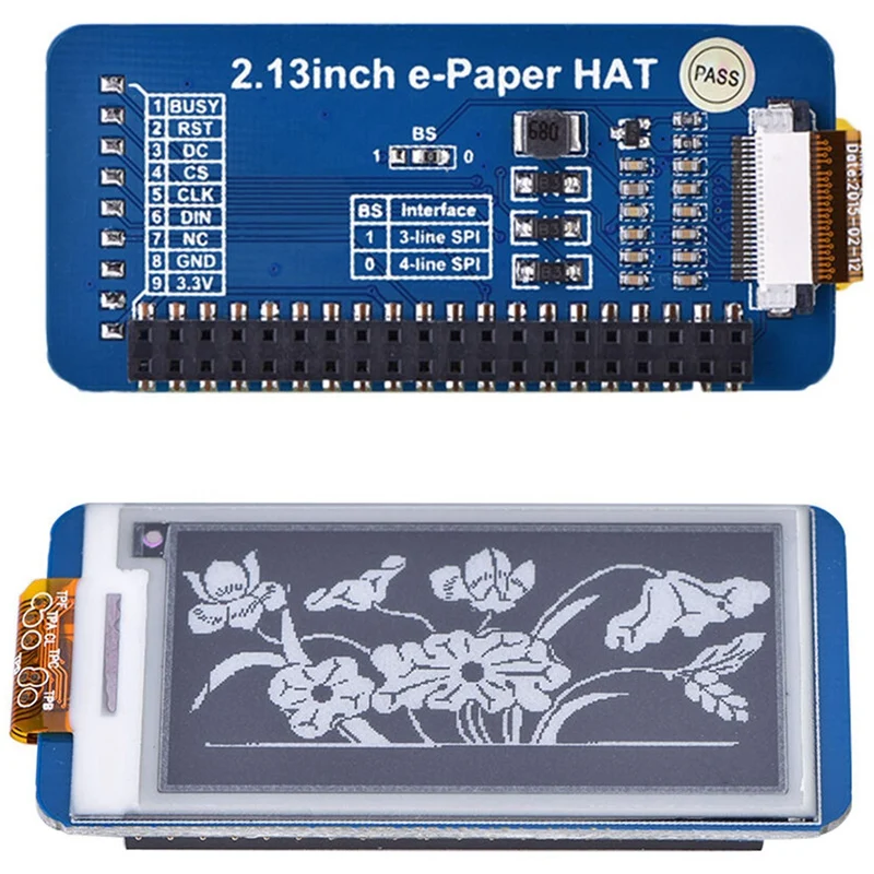 Waveshare 2 13 дюймов электронная бумага шляпа 250x122 E Ink дисплей для RaspberryPi 2B/3B/Zero W цвет: