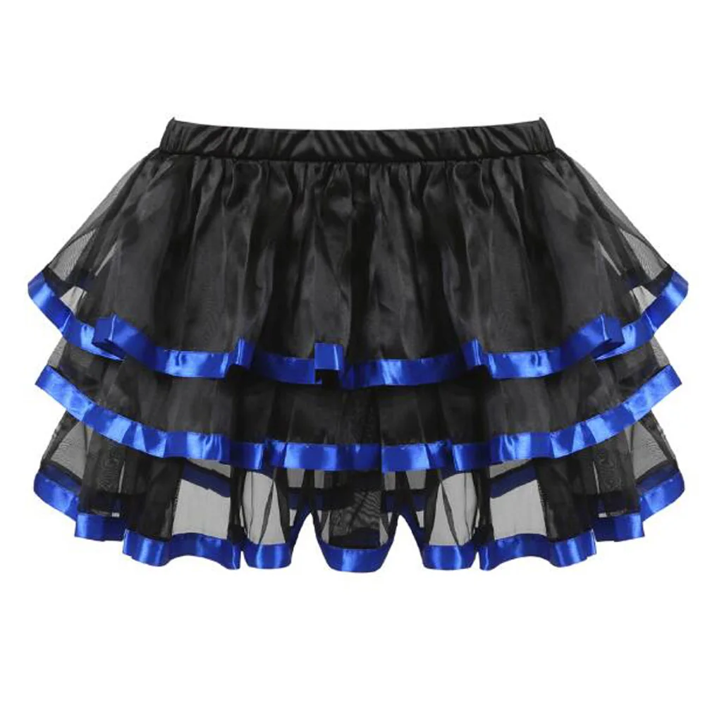 Женская черная мини-юбка с эластичной талией и оборками | одежда