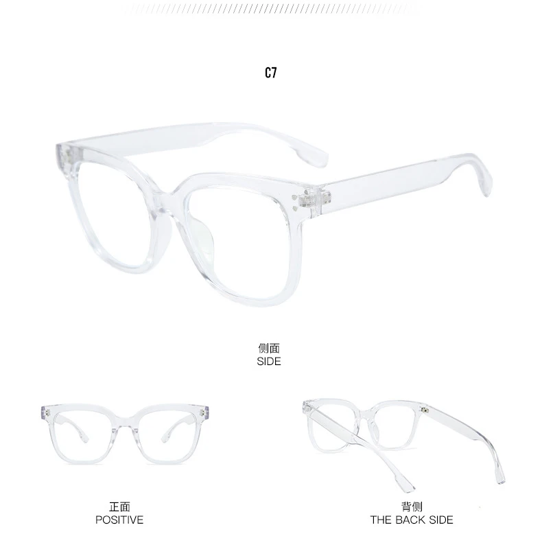 WHO CUTIE Anti Blue Light Blocking Computer Glasses Women Men Brand Design Rivet Square Frame Optical Lens Eyeglasses S131