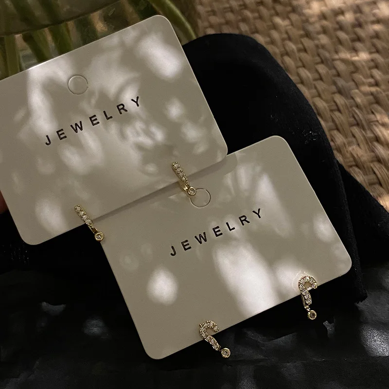 

Creative Simple Question Mark Exclamation Mark Stud Earrings For Women Small Delicate Zircon Earrings Girls Party Jewelry