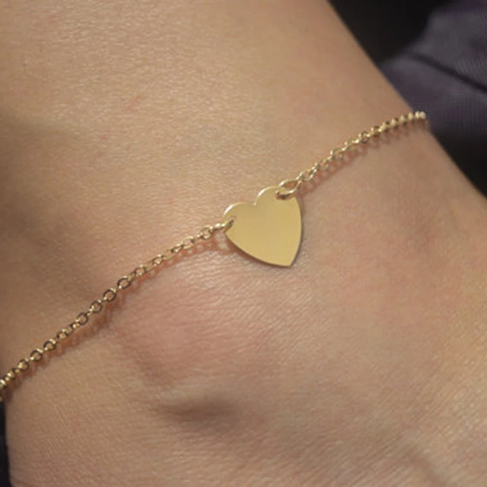 

Korean Fashion Chain Heart Style Gold/Silver Color Anklets For Women Bracelets Summer Barefoot Sandals Jewelry On Foot Leg Chain