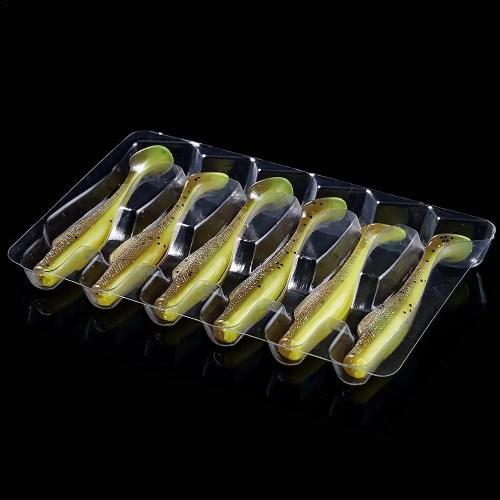 Мягкие рыболовные приманки в виде гольяна с T-образным хвостом 6 шт./лот 8 5 см