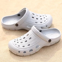 2020 summer beach clogs slippers men casual shoes fashion hollow out breathable men for flip flops pvc massage sandals tx13