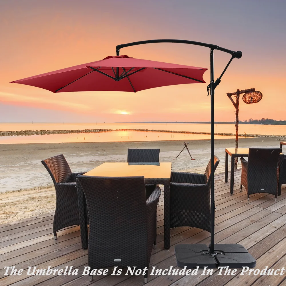 

10 футов наружные пляжные зонты для внутреннего дворика с фотозащитой от атмосферных воздействий с УФ-защитой складной зонт для сада с консо...