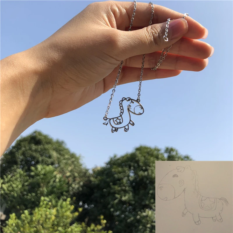 Индивидуальное рождественское ожерелье из нержавеющей стали для детского