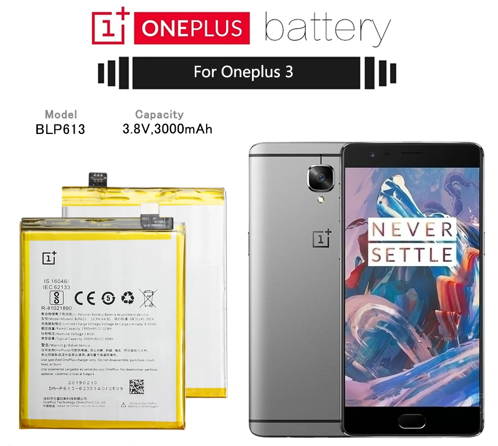 ONE PLUS аккумулятор для телефона BLP633 для OnePlus 1+ 3T 3 5T 2 1 BLP571 BLP597 BLP613 BLP637 Сменные Аккумуляторы Бесплатные инструменты