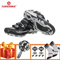 sidebike sapatilha ciclismo mtb cycling sneakers unisex mountain bike shoes add spd pedals self locking athletic bike shoes