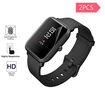 2xTPU film Умный силиконовый мягкий ремешок для Xiaomi Huami Amazfit Bip BIT Lite Молодежные наручные часы браслет Amazfit Bip ремешок для часов 20 мм ремешок - Цвет: 2xTPU film