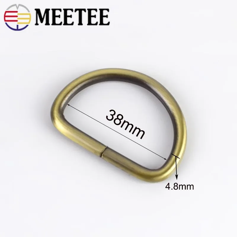 4/10/20 штук Meetee 4 8 мм толщиной 38 кольцо в виде буквы D металлическая пряжка для сумки