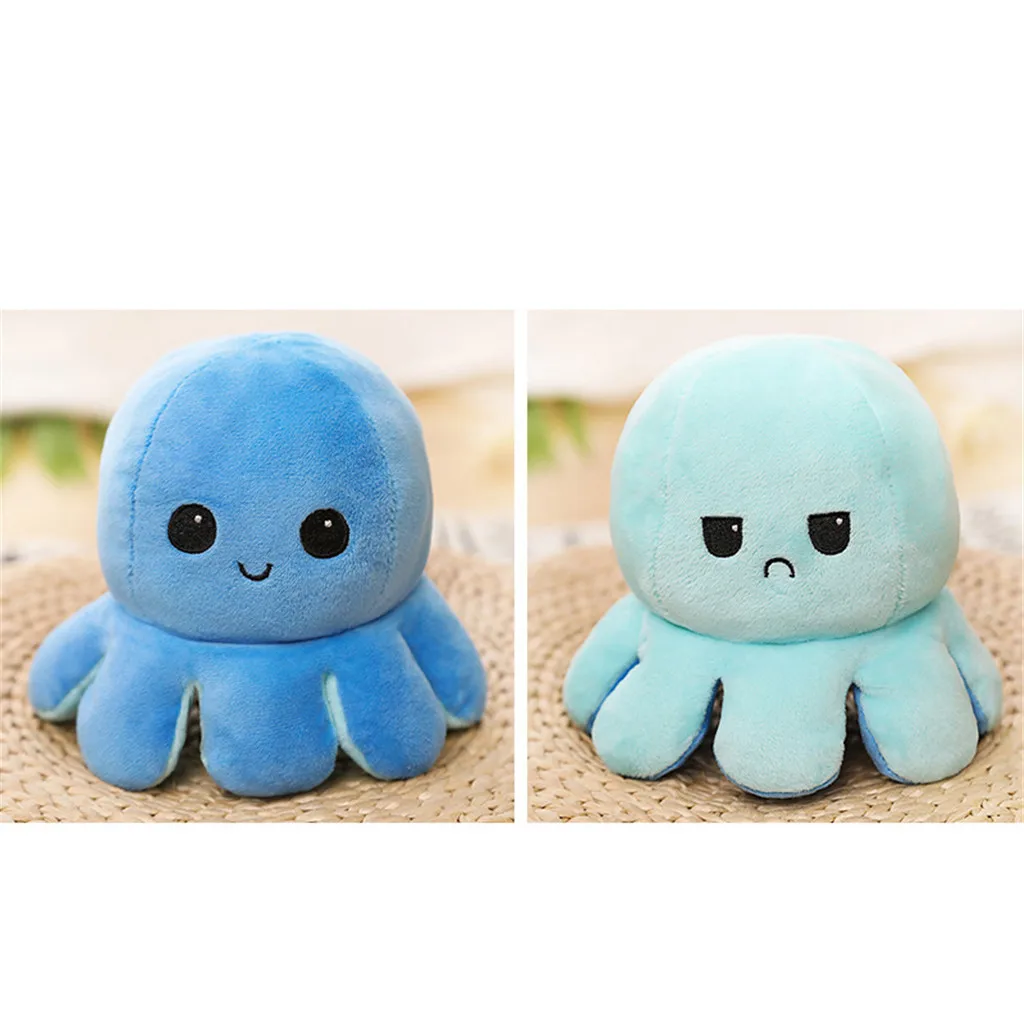 

2021 Stuffed Plush Reverse Toys Poulpe Retroflexion Toys Soft Double-sided Flip Funny Emotion Doll Peluches Squishy Mood Octopus